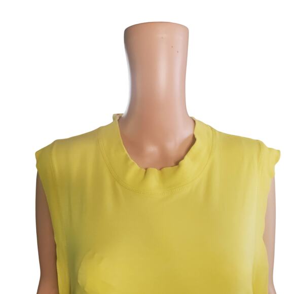 Daily Practice by Anthropologie Size L Ruched Mock-Neck Chartreuse Tank Stretch - Picture 4 of 9